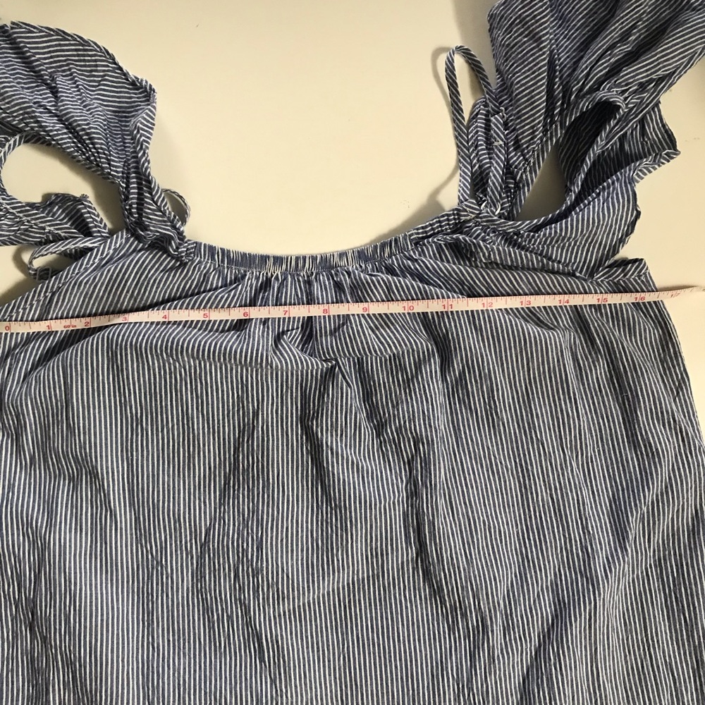 Juniors Blue Striped Summer Dress Size M - Picture 6 of 8